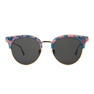 Gentle Monster x Kong Hyo Jin Type 1 BD3 Blue Pink Swirl Gold Frame Sunglasses